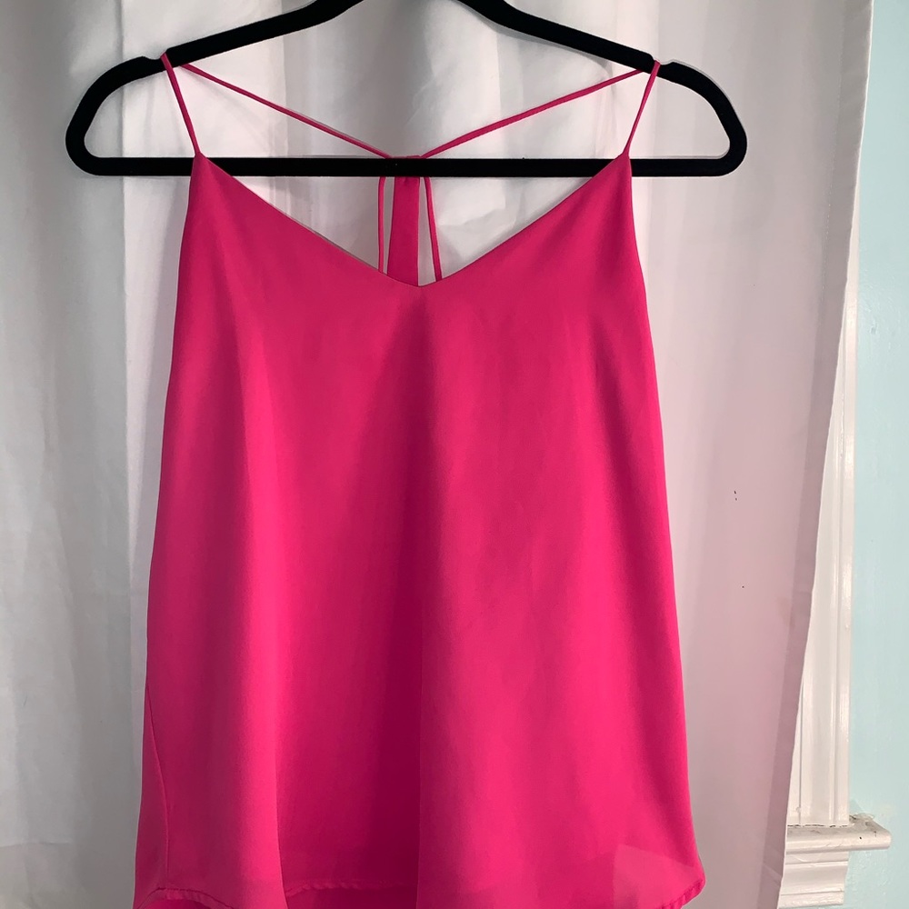 Small hot pink strappy tank top!